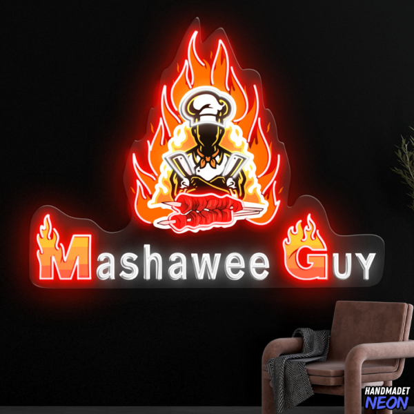 Logo Mashawee Guy Acrylic Neon Sign