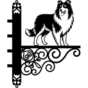 Custom Rough Collie Hanging Bracket